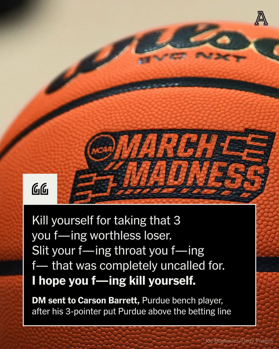 What is wrong with ppl ? Is it the gambling ? These are kids !!!!! 
I hope the teams and Universities are taking these threats seriously and reporting them to the authorities. No athlete whether it’s Angel Reese, Gabbie Marshall or anyone else should be subjected to death threats