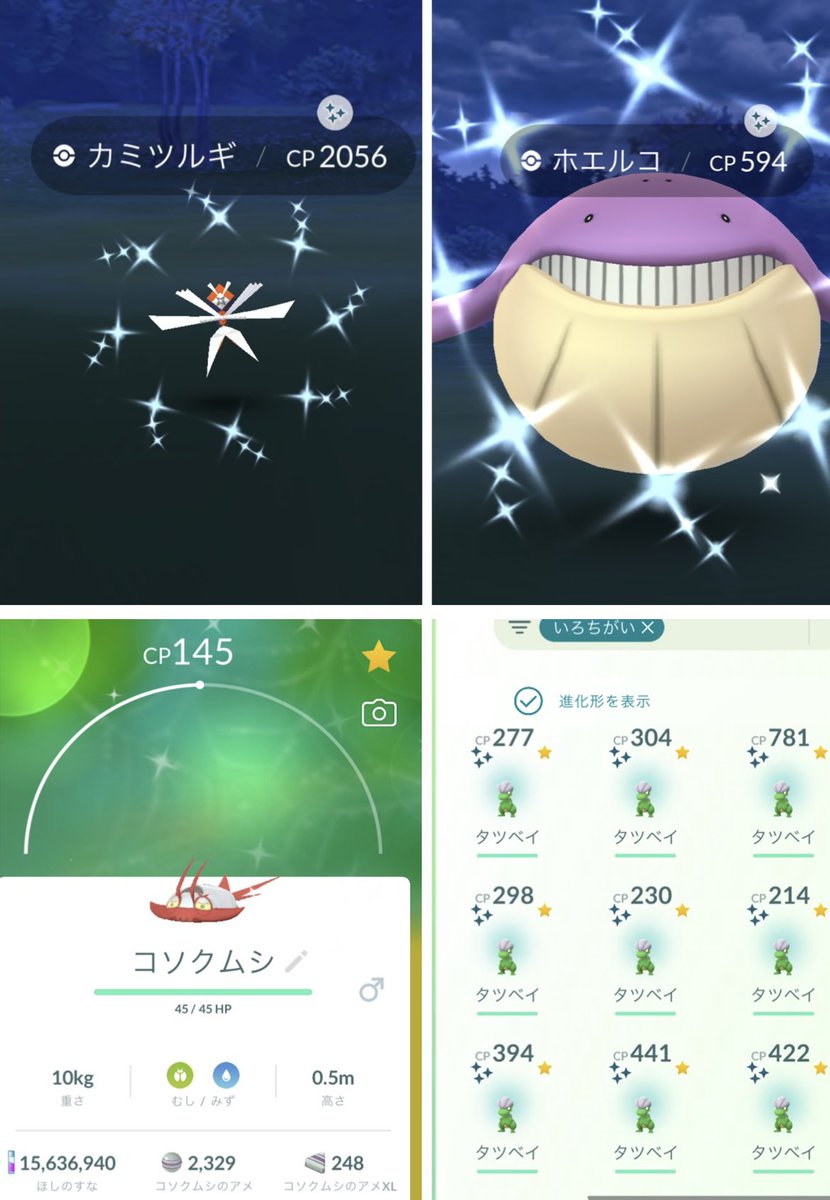 コミュディお疲れ様でした*ˊᵕˋ*
コミュディは1時間程の参戦でしたが色違いは14😊高個体はなしඉ_ඉカミツルギはフレさんのご招待で無事GETで卒業🎶おまけのホエルコと写真撮り忘れのコソクムシも✨明日もヌルッと(ง •̀_•́)ง💫
#ポケモンGO #PokemonGO
