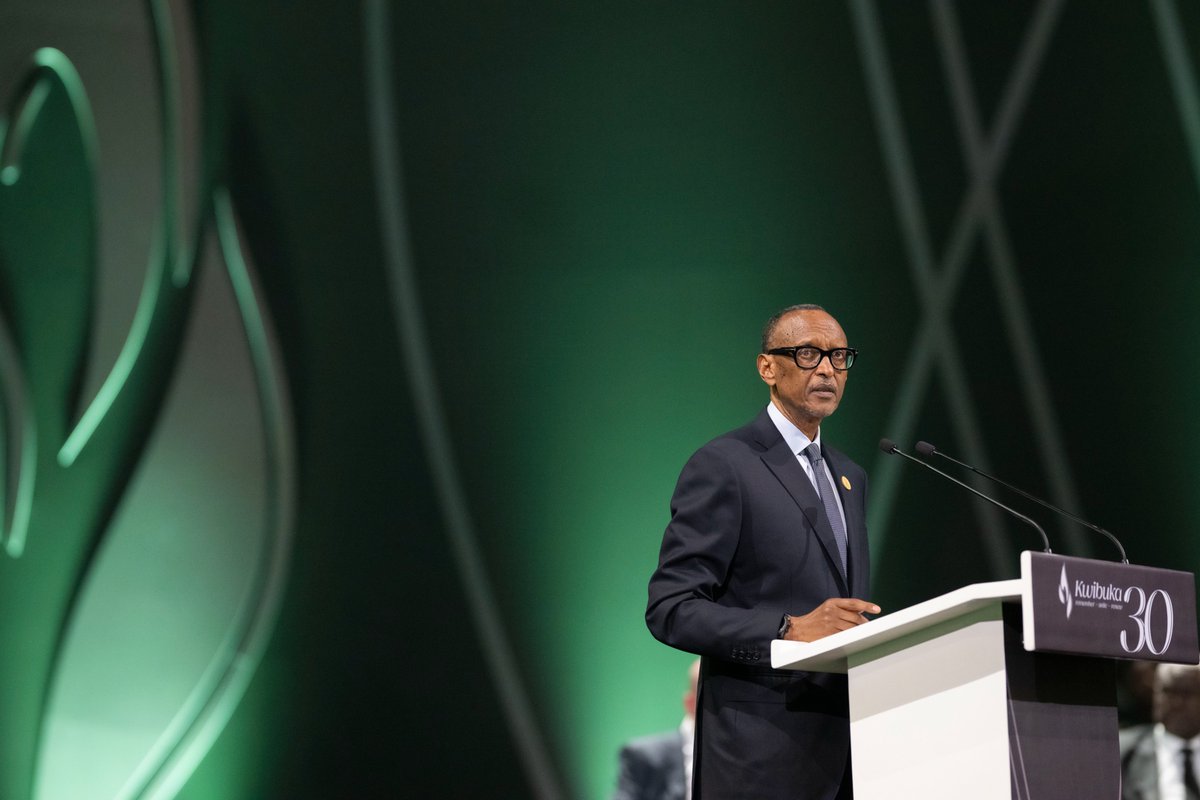UrugwiroVillage's tweet image. "Rwandans will never understand why any country would remain intentionally vague about who was targeted in the genocide. Such ambiguity is, in fact, a form of denial, which is a crime in and of itself, and Rwanda will always challenge it." President Kagame | #Kwibuka30