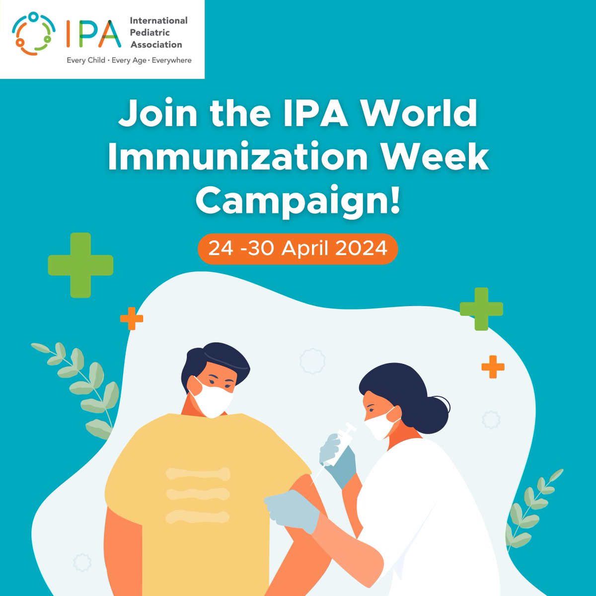 The International Pediatric Association invites YOU to join our campaign for World Immunization Week 2024. We are inviting all our member societies to participate in the IPA campaign by submitting videos sharing one fact regarding immunization in your local language.