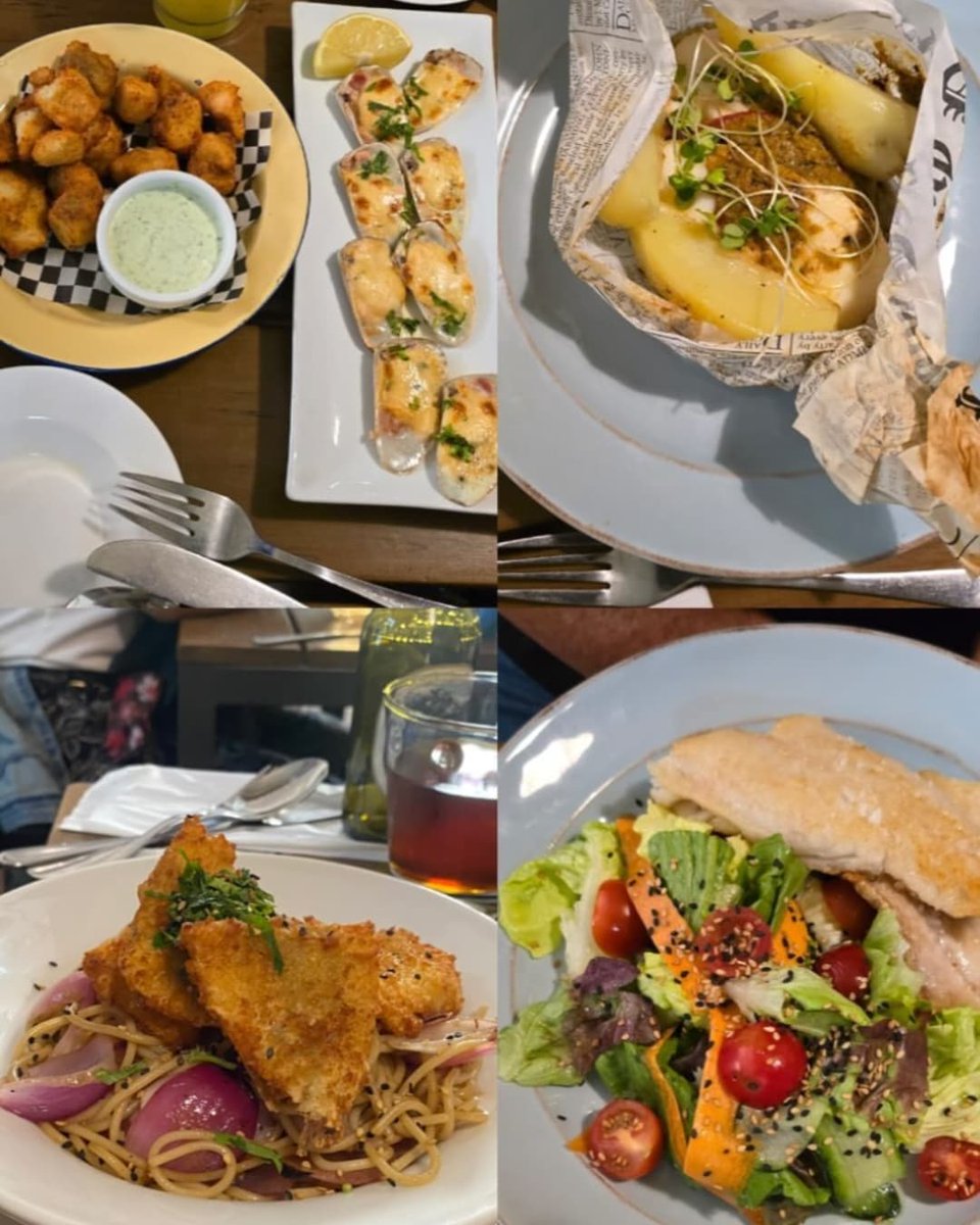 Este Océano Pacífico que trae alimentos tan sabrosos 💙
En la 📸 calugas de pescados, machas a la parmesana , bacalao estofado , tallarín saltado con crocante de pescado y merluza austral a la plancha 🌊🌊🌊 en #TresPeces #Valparaiso

Estamos de 1230 a 1530 h 
Mesas sin reservas