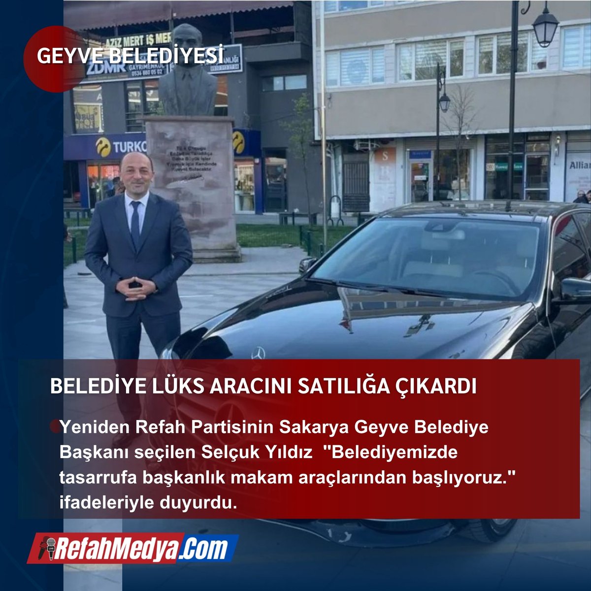 Yeniden Refah Partisinin Sakarya Geyve Belediye Başkanı seçilen Selçuk Yıldız 'Belediyemizde tasarrufa başkanlık makam araçlarından başlıyoruz.' ifadeleriyle duyurdu.
#refahmedya #refahpartisi #sakarya #yerelseçim #geyve #haber #haberler #sondakika