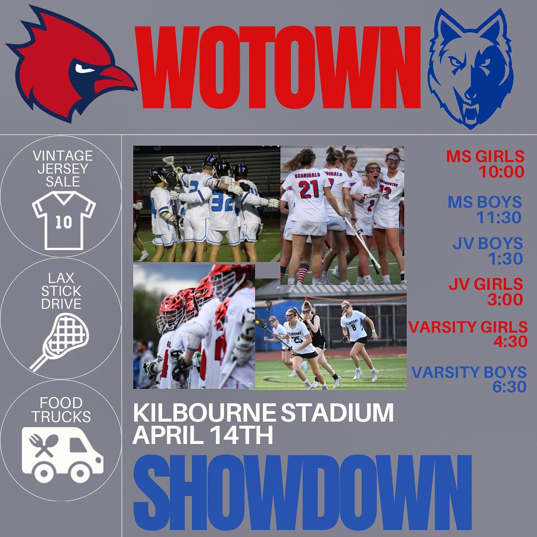 Today is the start of rivalry week and the countdown to celebrate more than 50 years of lacrosse in Worthington! Clear next Sunday on your calendar and head over to WKHS to cheer on middle school teams, JV and Varsity. Enjoy food trucks, a jersey sale and a lax stick drive.