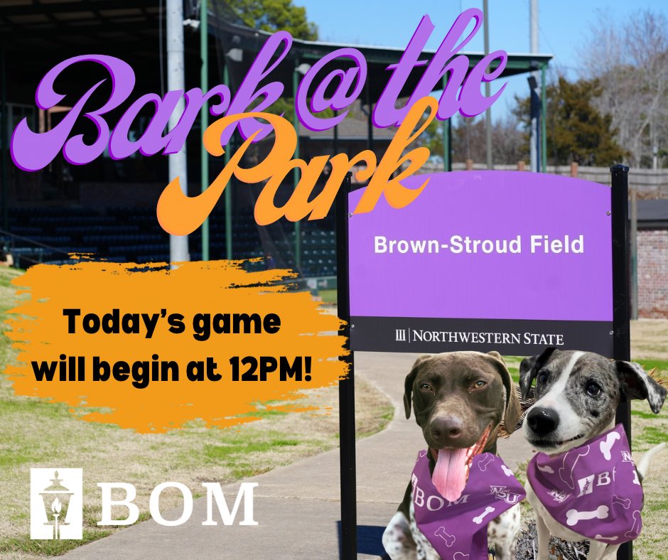 Come out to the @NSUDemonsBSB game today and bring your furry friends! Free treats, toys and bandanas courtesy of BOM! Let’s go @NSUDemons ! @NSULA