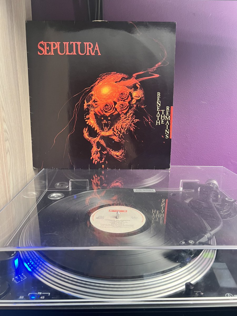 Sepultura ‘Beneath The Remains’ was released on April 7th 1989. 35 years ago! Still goes hard after all this time. OG RoadRacer Records pressing. Crank it up 🤘🤘 @sepulturacombr #music #metal #thrashmetal #oldschool #sepultura #beneaththeremains #anniversary #birthday #vinyl