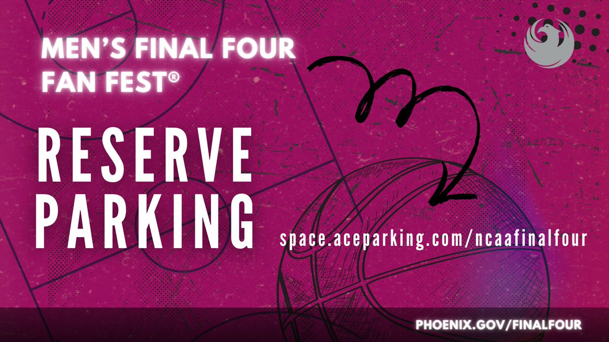 Driving to the @MFinalFour events in #DTPHX? Reserve your parking in advance by visiting space.aceparking.com/ncaafinalfour 🏀🅿️ @PhoenixConCtr