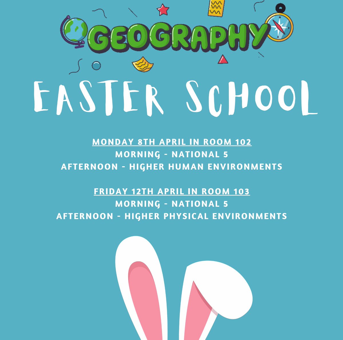 Come along to Easter School this week, Geographers 🌍 #RRS #Article29