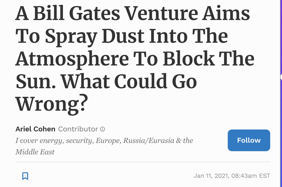 these climate communists are biggest threat to climate injecting 'Salt crystals ' in the atmosphere to reflect sunlight...... heard this before ?? yess the same Block the sun of billy Solar engineering / geo engineering is now in evil hands