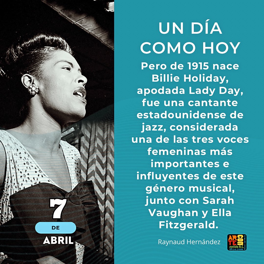 ⭕️¿Sabias que? Un día como hoy Pero de 1915 nace Billie Holiday. ‼️ #raynaudhernandez #jazz #jazzmusic #jazzmex #jazzmexicano #jazzmexico #jazzhistory #billieholiday #jazzvocal #jazzvocalist @BillieHolidayHQ