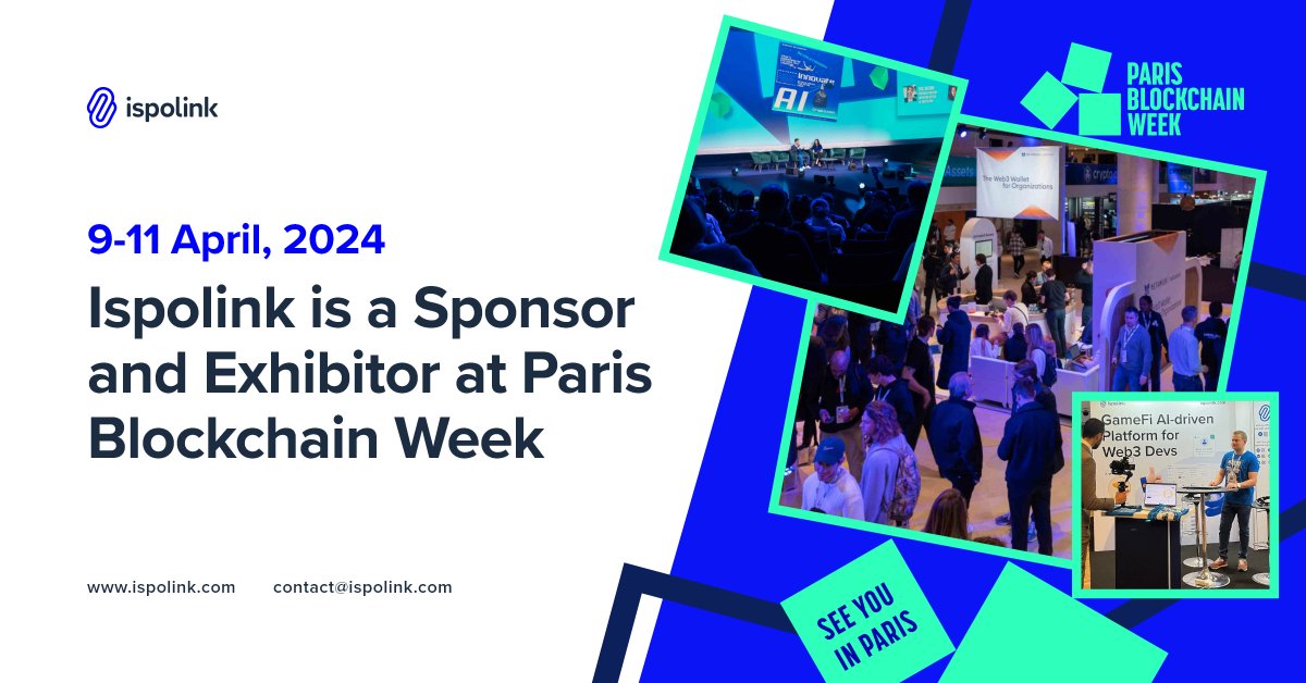 ⚡️Ispolink is proud to be Sponsor & Exhibitor at #ParisBlockChainWeek 2024!

👋 Come and meet us at booth 39 to learn about more our Play-2-Earn game and AI product!  

With 10,000 attendees PBW is among the major events, featuring industry players  like Coinbase, SUI, Circle,…