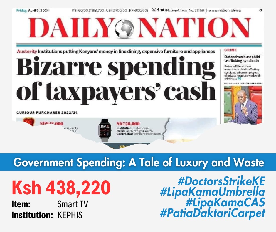Medics254's tweet photo. @DrBrookeJenifer @WilliamsRuto @Nakhumicha_S The president cannot preach water and drink wine.

Let him walk the talk first. https://t.co/KwQKJrkxjE