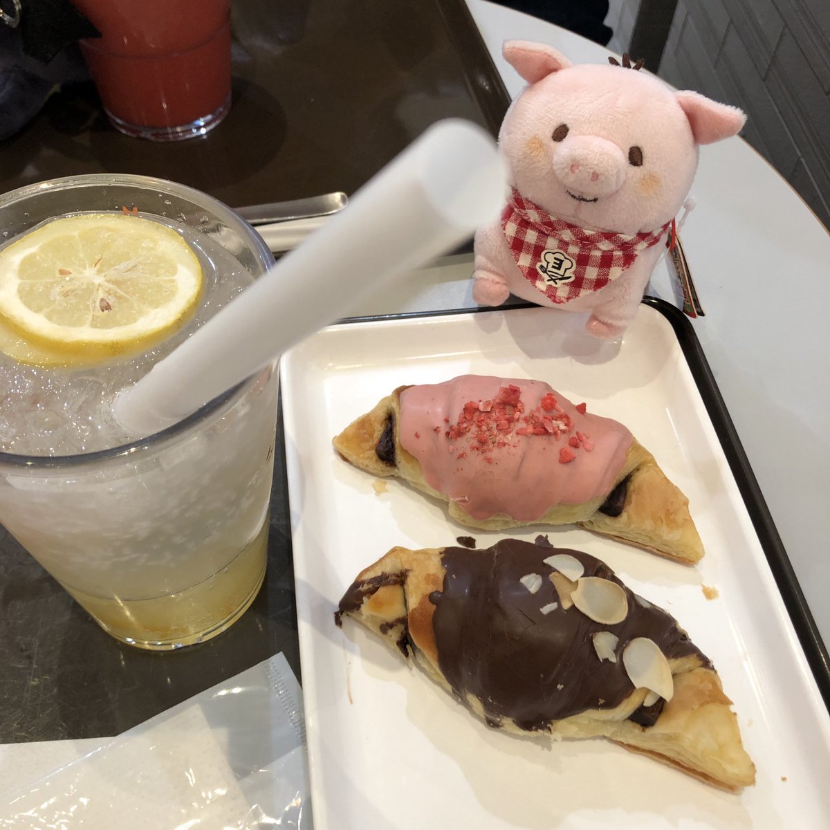 柚子レモンソーダ、めっちゃ爽快な美味しさでした〜( ^ω^ ) 
#サンマルクカフェ 
#忠犬もちしば #やまと