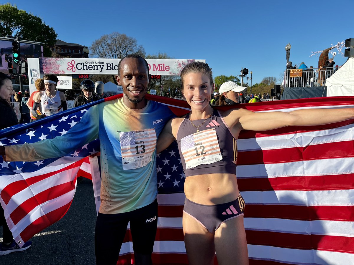 CHAMPS 🏆🇺🇸 Emily Durgin took the women’s crown at the USATF 10 Mile Championships in 51:26 over Rachel Smith (51:40) & Annie Frisbie (52:01)! Hillary Bor defended his title and bettered the American record in 45:56 over Nathan Martin (46:00) & Biya Simbassa (46:17)! #USARC