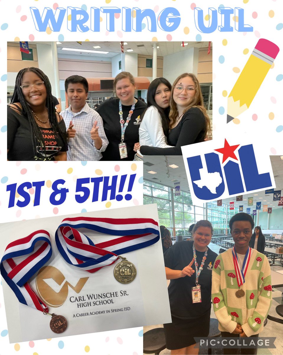 Beyond proud of our @cwhs_springisd scholars! We took home 1st & 5th in Writing❤️🏅📓#WunscheAcademcis #UIL @DrAlfredJames @SpringISD_Super @SpringISD