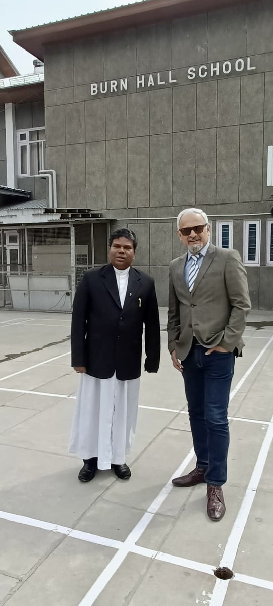 With Father Stalin Raj, Principal, Burn Hall school, Srinagar, where I spoke last week. #EducationMatters #Kashmir