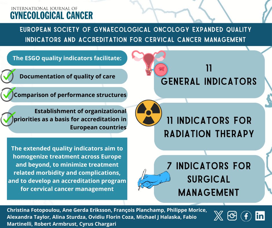 #SocietyStatement ESGO expanded quality indicators and accreditation for #CervicalCancer management 🔎 bit.ly/49xNmPn @pedroramirezMD @HsuMd @JayrajAarthi @AndreFernandes2 @IGCSociety @ESGO_society @ENYGO_official @OncoAlert @IJGCfellows @GynMe4 @CF_PC_OvCaGroup…