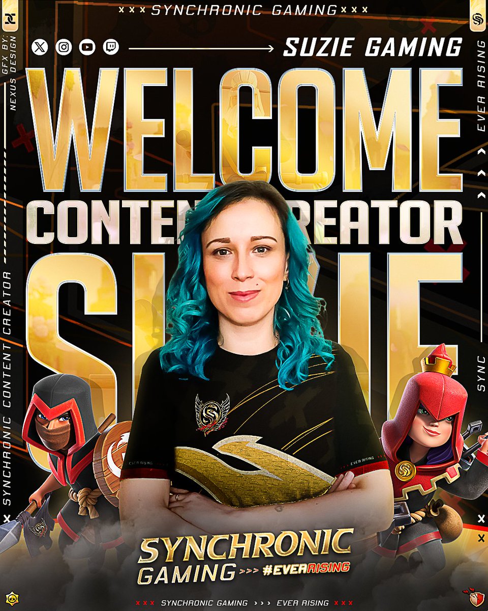 ✨️ We are thrilled to announce the arrival of one of the most renowned content creators for Clash of Clans, who has joined us at Synchronic Gaming ✨️ ✨️ An exceptional caster and an incredible person, it brings us immense joy to have her working with us ✨️ #ClashofClans