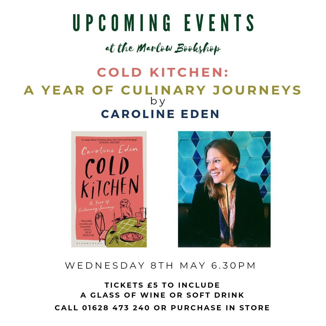 We are looking forward to welcoming @edentravels to celebrate her memoir with food at its heart 🍷Please join us 🗓 Wed 8 May 🕡 6.30pm 📍marlowbookshop.co.uk/talks-and-even… 🎟 £5 🪑Reserve your seat 📞01628 473240 or 📧 enquiries@marlowbookshop.co.uk