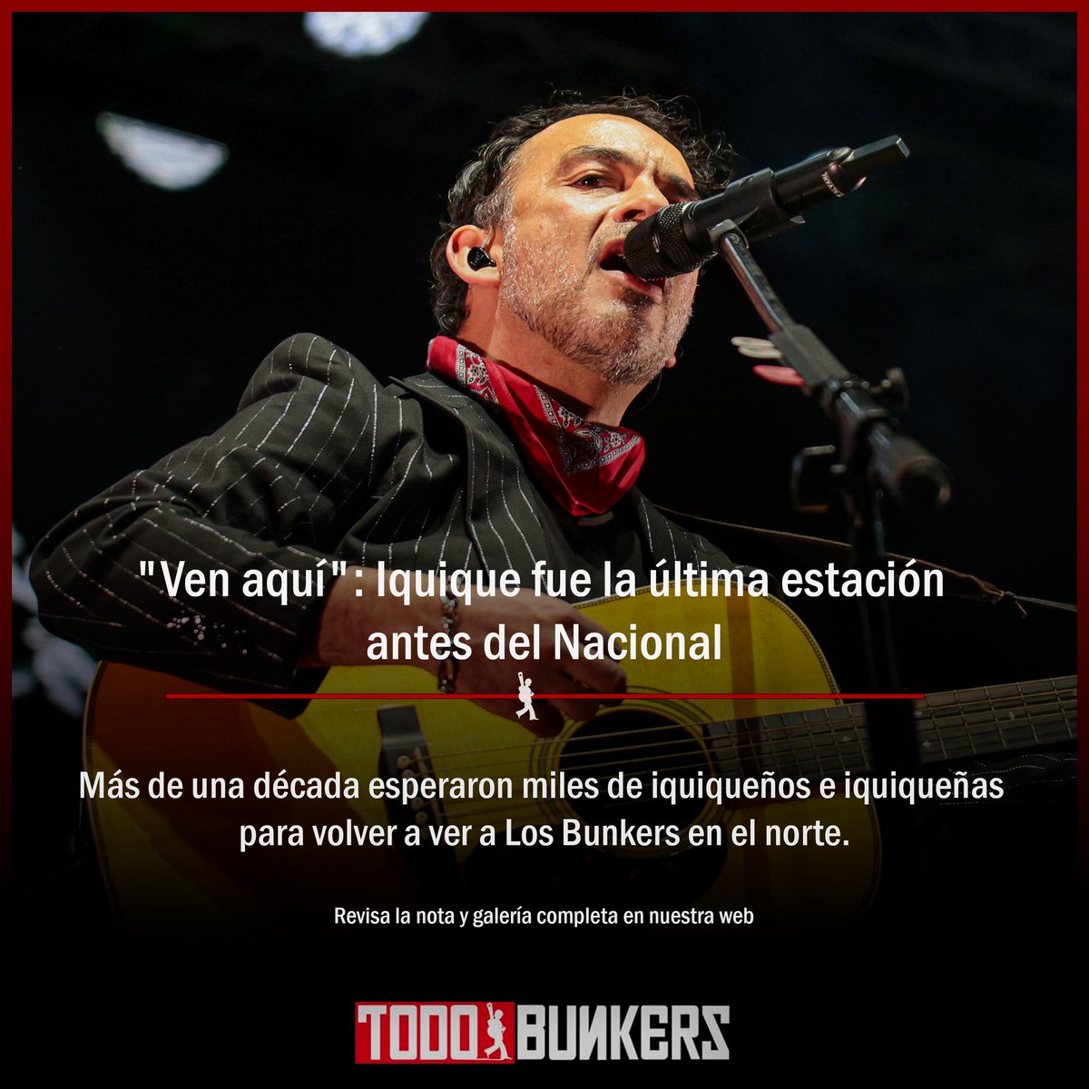 Todo Bunkers (@todobunkers) on Twitter photo Anoche terminó la segunda jornada con Los Bunkers en Iquique, y la banda ya piensa en el Estadio Nacional.
Revisa la nota a continuación:
todobunkers.cl/2024/04/07/ven…
<a href="/Los_Bunkers/">Los Bunkers</a> Anoche terminó la segunda jornada con Los Bunkers en Iquique, y la banda ya piensa en el Estadio Nacional.
Revisa la nota a continuación:
todobunkers.cl/2024/04/07/ven…
<a href="/Los_Bunkers/">Los Bunkers</a>