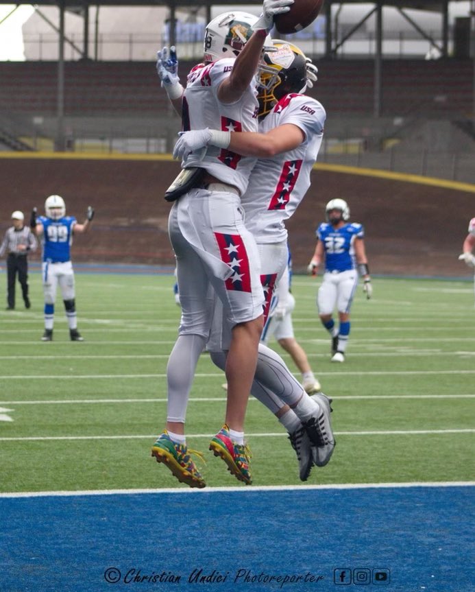 Emmanuel Hardrick (Damascus HS, MD) had a huge day in Italy contributing in all 3 phases w/ shutdown coverage at CB, a big punt return and an explosive 50-yard Catch &amp; Run TD to put the USA Team up by 3 scores over the Italian National 19U Team in Milan. <a href="/EmmanuelHard06/">EMAN Hardrick🗣️🏝️</a>