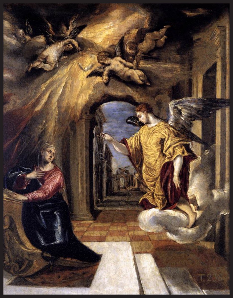 El Greco (Doménikos Theotokópoulos)
Died: like today, in April 7, 1614 (age 72 years)

La anunciación (1570)

I paint because the spirits whisper madly inside my head. I suffer for my art and despise the witless moneyed scoundrels who praise it. The language of art is celestial…