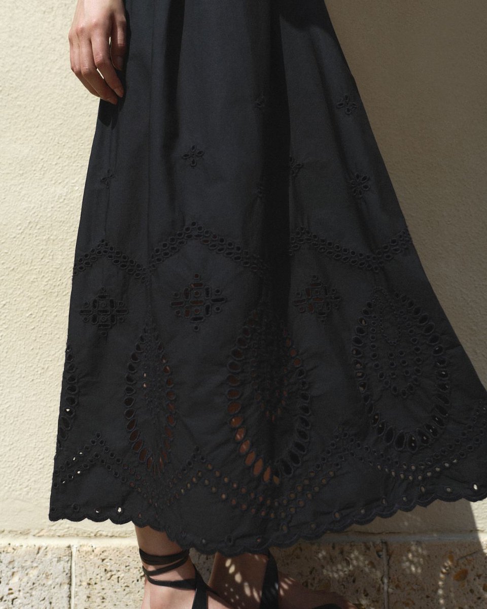 The Embroidered Eyelet Maxi Dress is the ultimate wardrobe essential featuring embroidered eyelets and a scalloped hem. Creating an ultra-flattering and ultra-feminine look. bit.ly/43JWaAE