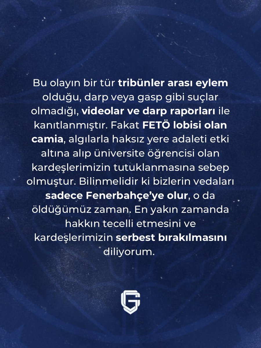 En yakın zamanda hakkın teccelli etmesini ve kardeşlerimizin serbest bırakılmasını diliyorum. #RaporTemizHaklıBiziz