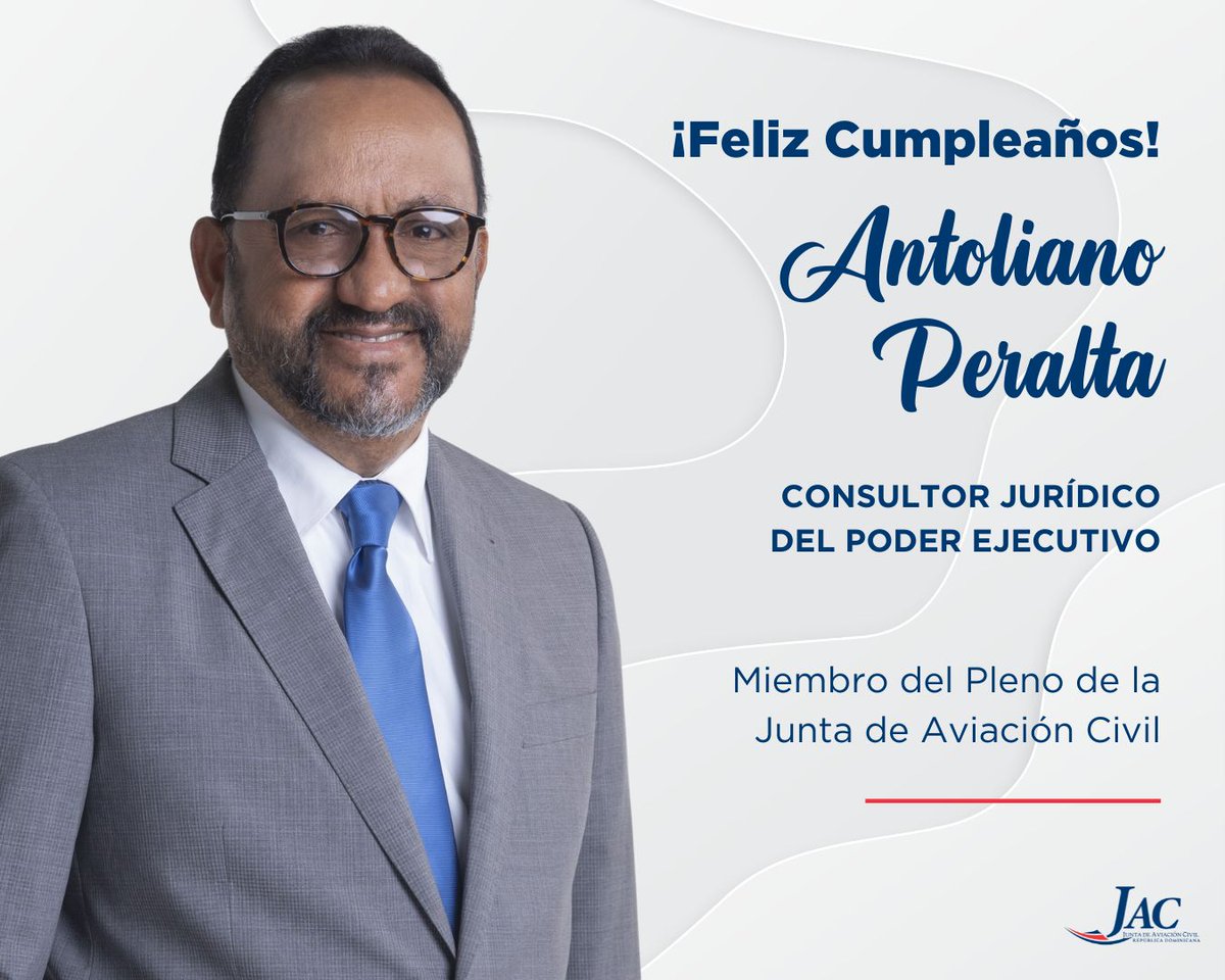 Muy feliz cumpleaños para mi amigo y hermano @AntolianoPR, Consultor Jurídico del Poder Ejecutivo y Miembro de la @JAC_RD. Abundantes bendiciones, salud y saludaría para continuar ese legado de profesionalidad y grandes valores.