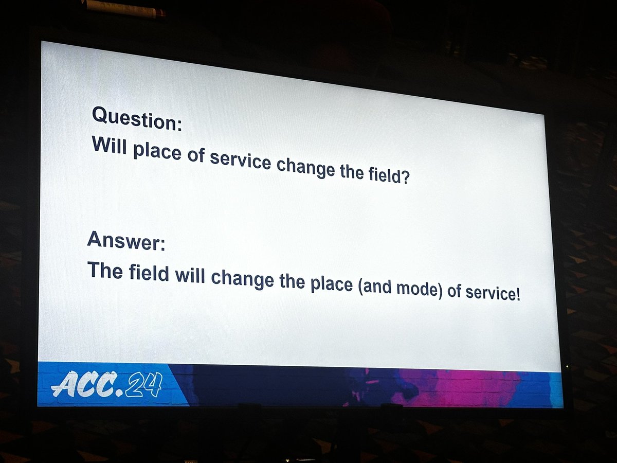 @_WayneBatchelor gives us an update on place of service and changes that are coming. The future is now and is being driven by tech, $ and an aging population #ACCCVManage #ACC24 @tygluckman @DrToniyaSingh