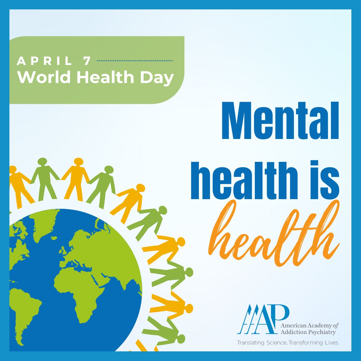 Everyone has a right to quality health services, education, and information, including substance use disorder treatment. Mental health is health. #WorldHealthDay