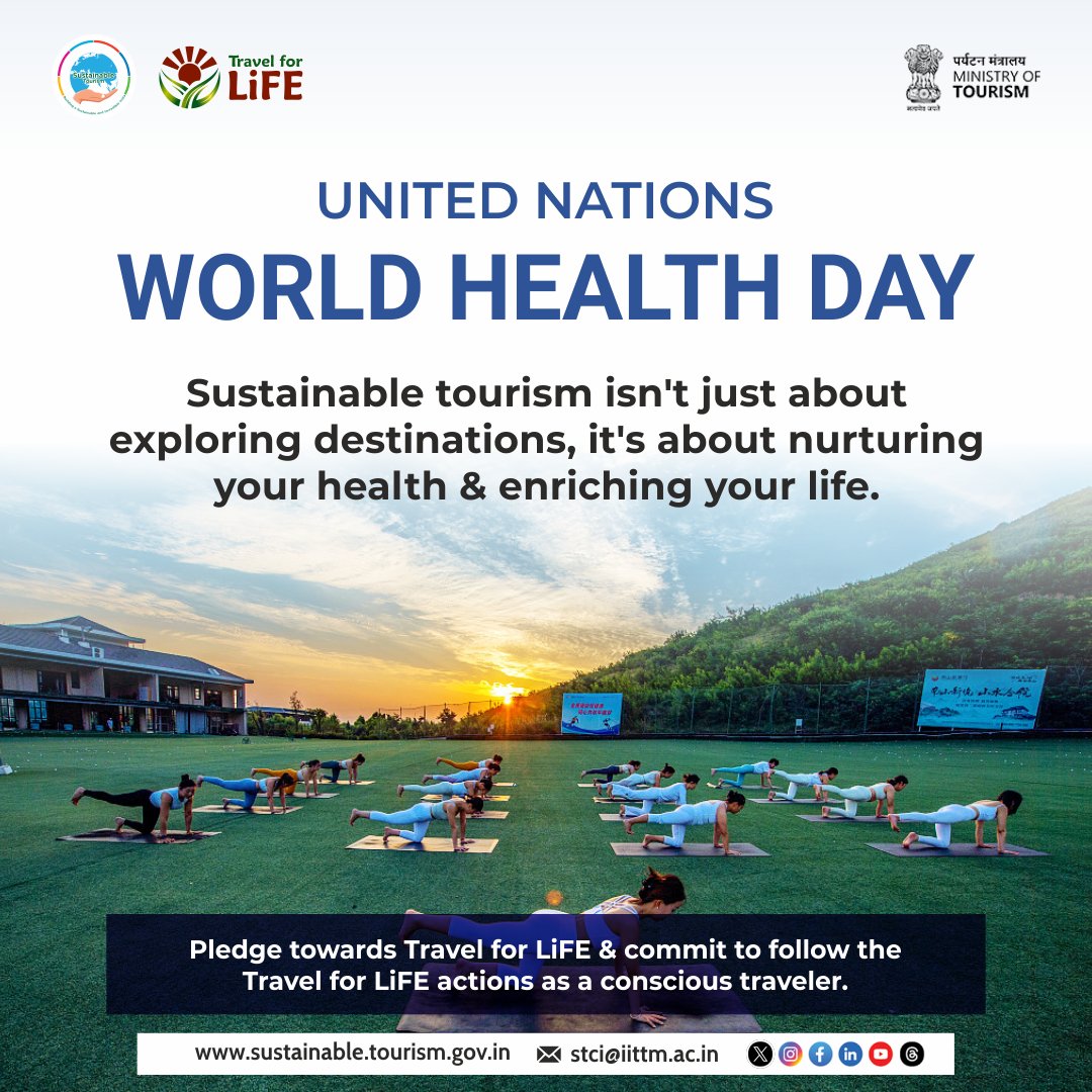 Sustainable tourism isn’t just about exploring destinations, it’s about nurturing your health and enriching your life. Pledge towards Travel for LiFE and commit to follow the Travel for LiFE actions as a conscious traveler. To learn more, visit sustainable.tourism.gov.in