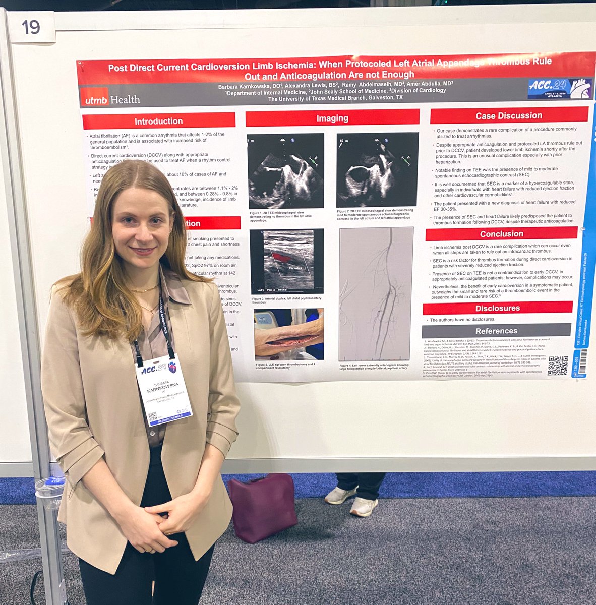 Day 2 #ACC24! Our faculty, fellows & residents have more presentations today, please stop by and show your support! @UTMBInternalMed #ACCWIC #IMResident #ACCFIT @docHJ @txchapteracc @ACCinTouch