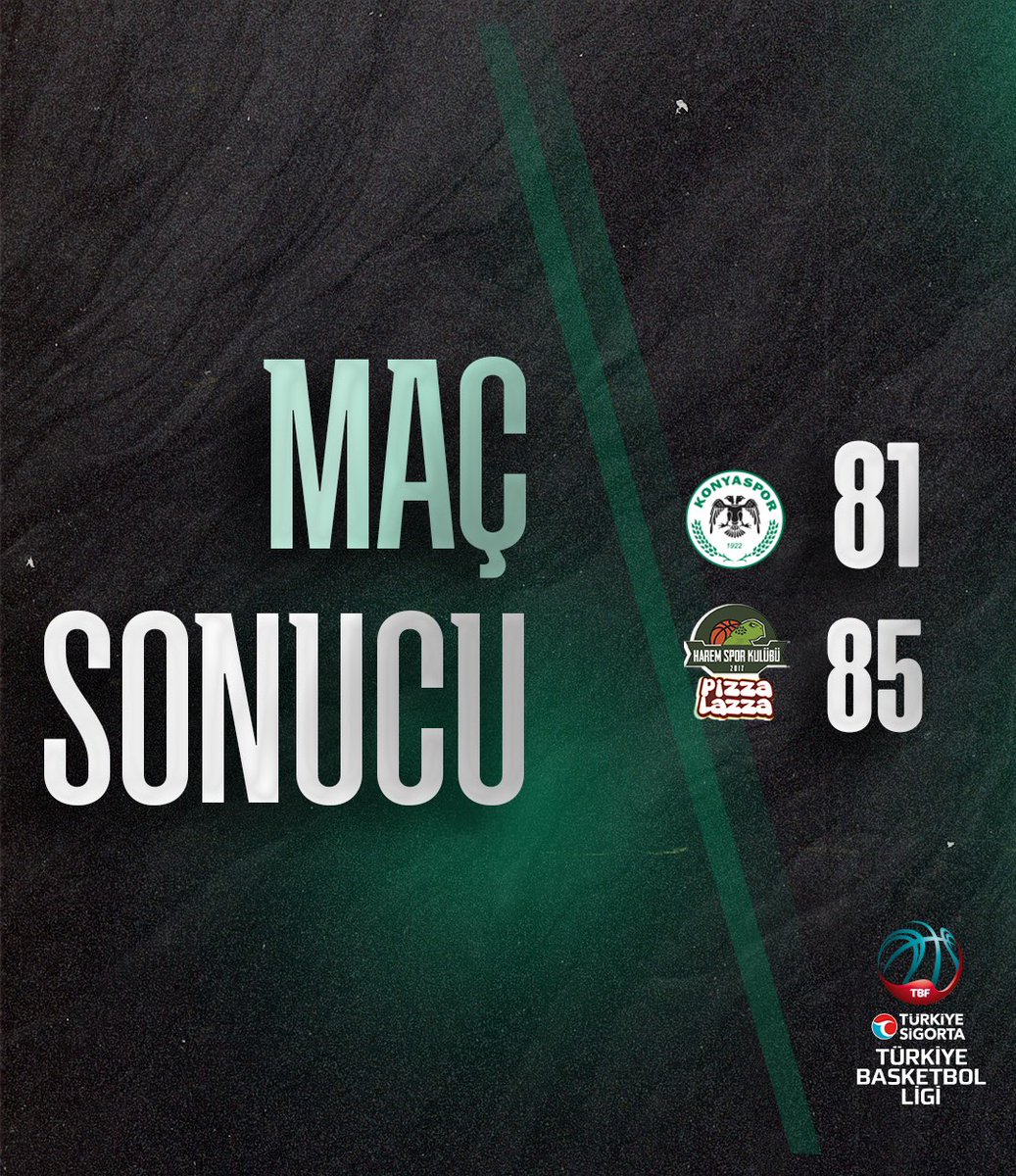 Türkiye Sigorta #TBL l 32. Hafta 🟢⚪️ Maç sonucu: Konyaspor 81-85 Pizza Lazza Harem Spor