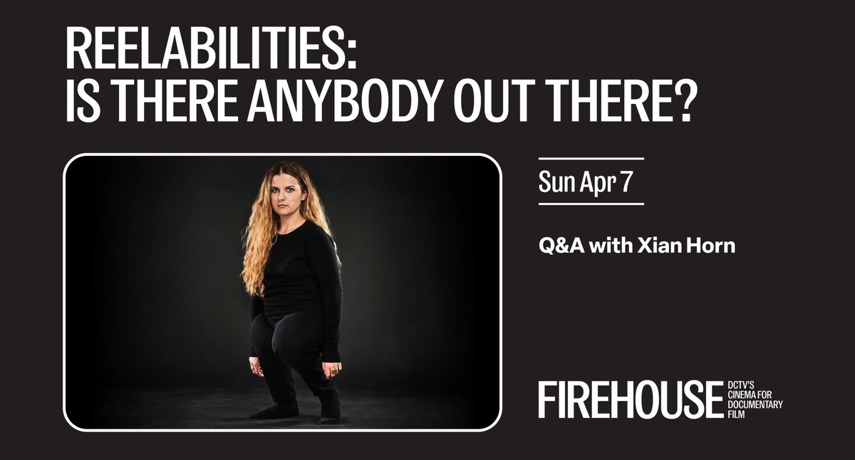 Join us today Apr 7 at 2pm for @ReelAbilities screening of Ella Glendining's IS THERE ANYBODY OUT THERE? followed by a discussion with @xianforbeauty83! firehousecinema.dctvny.org/anybodyoutthere