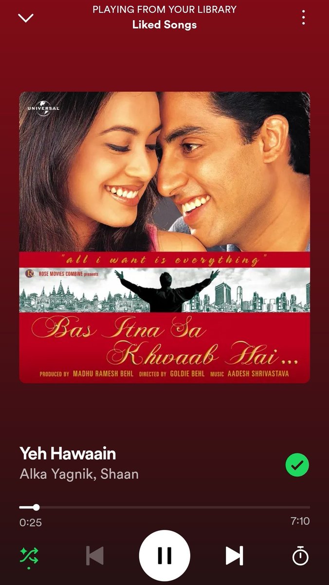 surajspeaks02's tweet photo. Song of the day ❤️😍
ये हवाएँ ज़ुल्फ़ों में तेरी गुम हो जाएँ 🤍

#shaan+#alkaa✨👌 https://t.co/bhef6P1huv