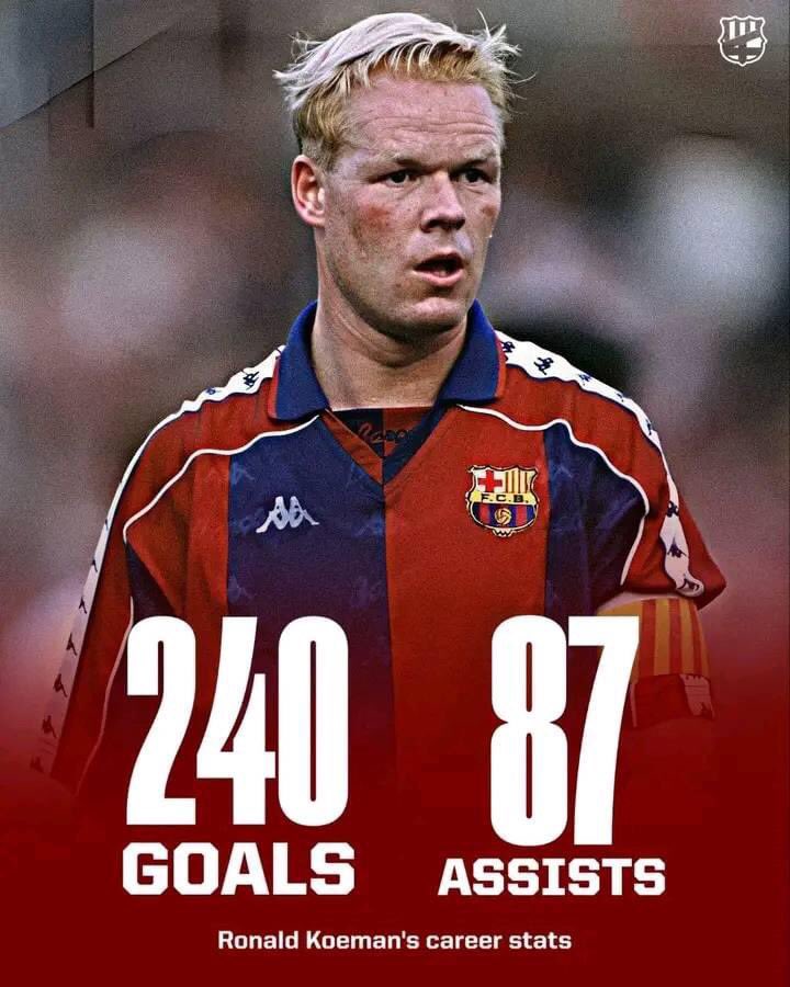 327 goal contributions for Ronald Koeman in his career, incredible numbers for a defender 👏🇳🇱