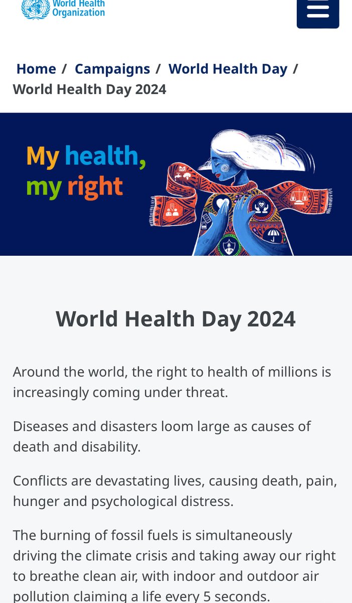 Access to food, is unattainable for millions. In conflict zones, nearly 60% (158 million) displaced hungry people live with destroyed economies & infrastructure, and high prices for scarce food. World Health Day theme today is ‘my health, my right’. bit.ly/3VPz61f
