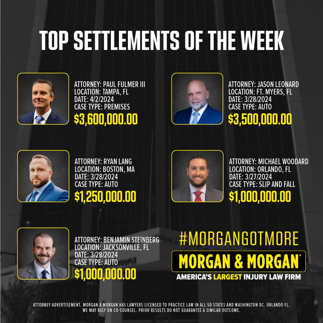 Another successful week dedicated to achieving justice for our clients! Here are this week's featured settlements #ForThePeople