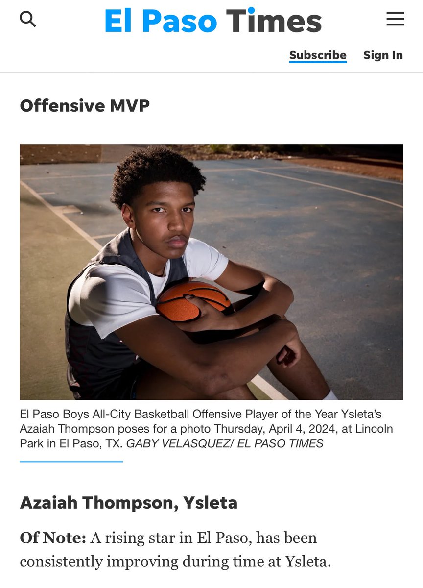 We would like to congratulate @Zabuckets on being selected as the El Paso Boys All-City Basketball Offensive Player Of The Year! @YsletaHS @YsletaSports @YsletaISD @ysletafootball @AmeliaGarcia__ @CoachGarc @Prep1USA @Tabchoops