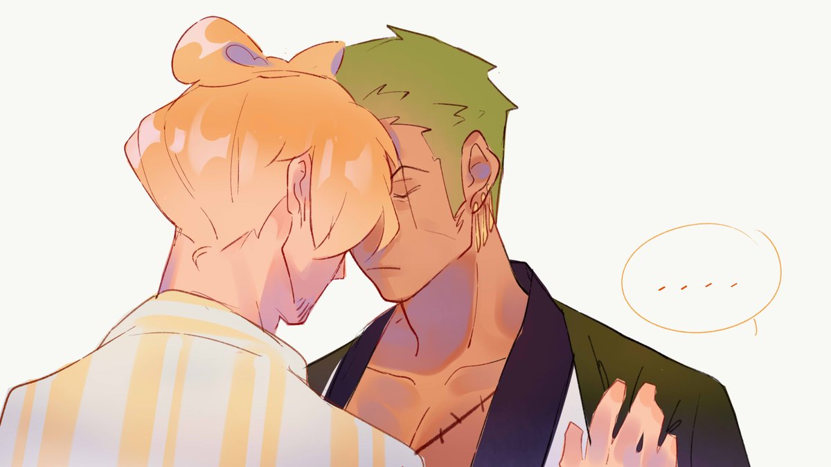 Ameirinzosan's tweet photo. Three times they almost kiss and one time Zoro does something about it #zosan #ゾロサン https://t.co/UKhTMIvs4w