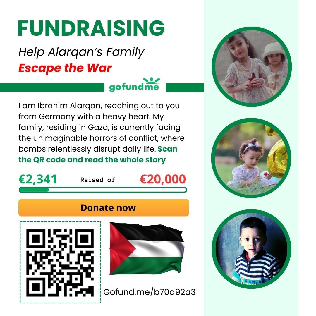 Donations are coming really slowly for @Abdelra23681737 as the last one were just made 8h and 20h respectively and he's currently at €2,357. DONATE AND SHARE!! gofund.me/ffc94975