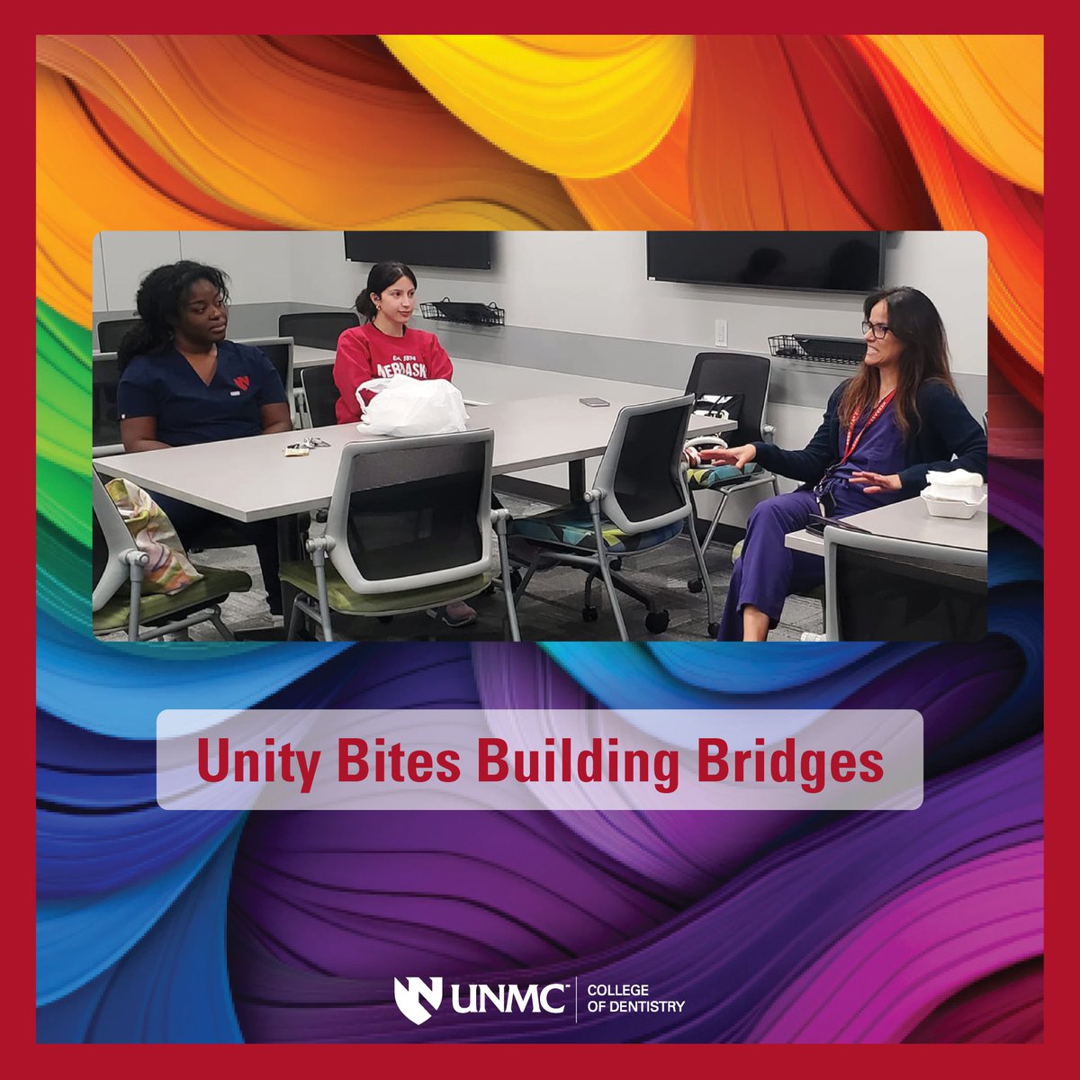 Our first 'Unity Bites Building Bridges' was a very special event. Students, faculty & staff shared stories about their backgrounds & their journeys to dentistry. Participants gained new perspectives & got to know each other. Sponsored by the College's DEI Committee. #iamunmc