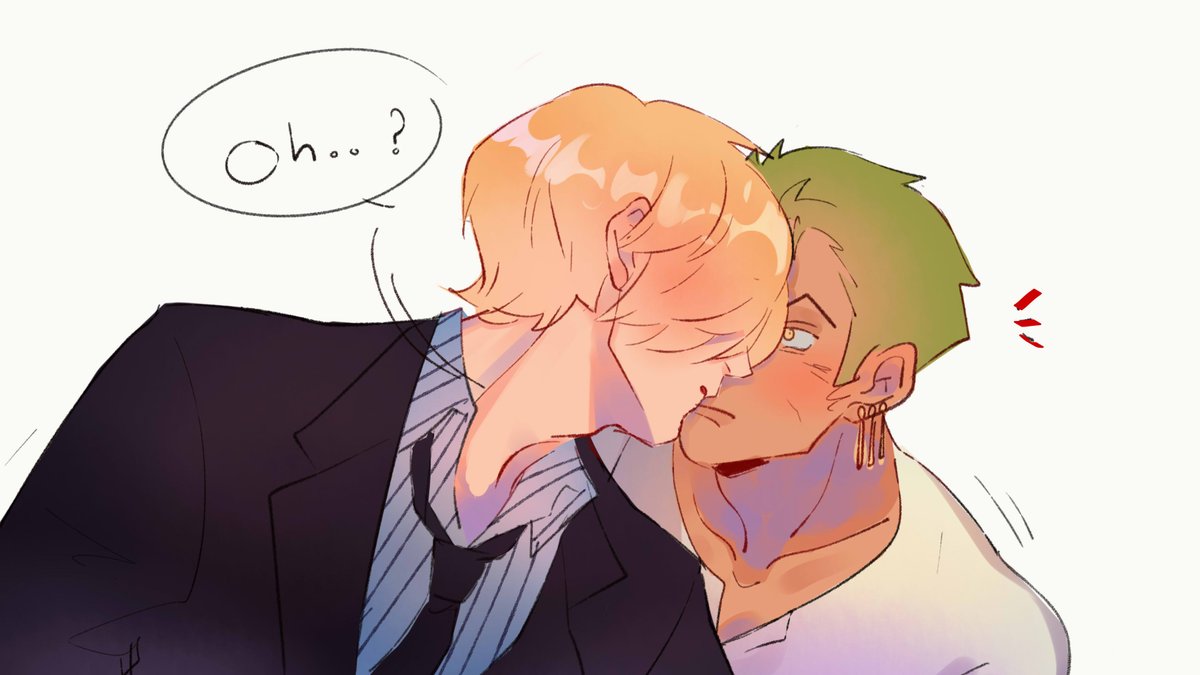 Ameirinzosan's tweet photo. Three times they almost kiss and one time Zoro does something about it #zosan #ゾロサン https://t.co/UKhTMIvs4w