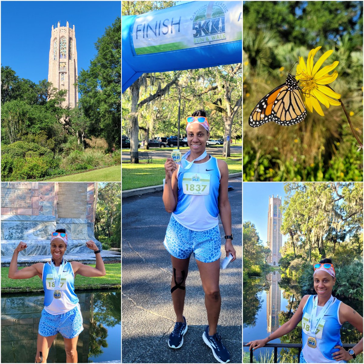 Crossed the finish line at the Carillon Classic 5K in 1st place for my age group! 🏃🏽‍♀️🥇 Feeling like a champion surrounded by nature's masterpiece. #CarillonClassic5K #BokTowerGardens #naturelover 🦋