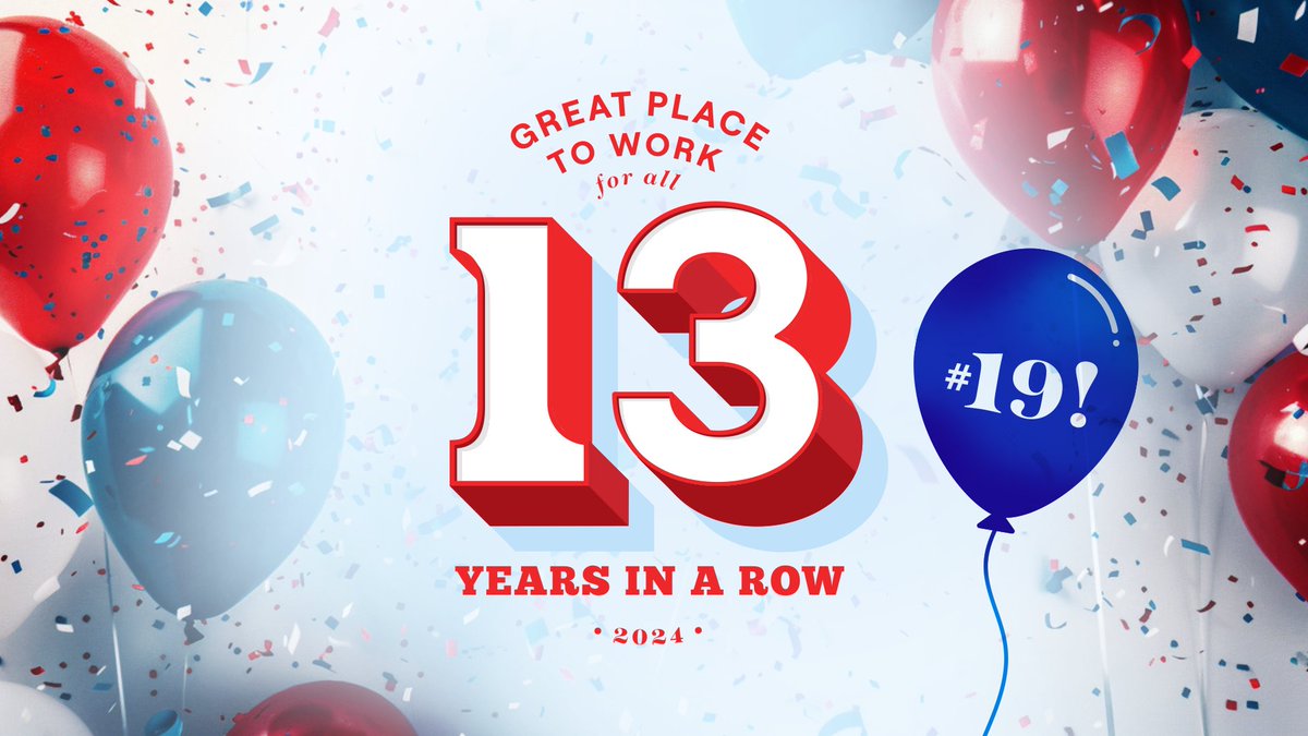 I'm proud to work for @wwt_inc, where we have been named to the @FortuneMagazine 100 Best Companies to Work by @GPTW_US for the 13th year in a row and another year as #19! 🎉 wwt.com/press-release/… #100BestCos #GPTWCertified #GPTW4All