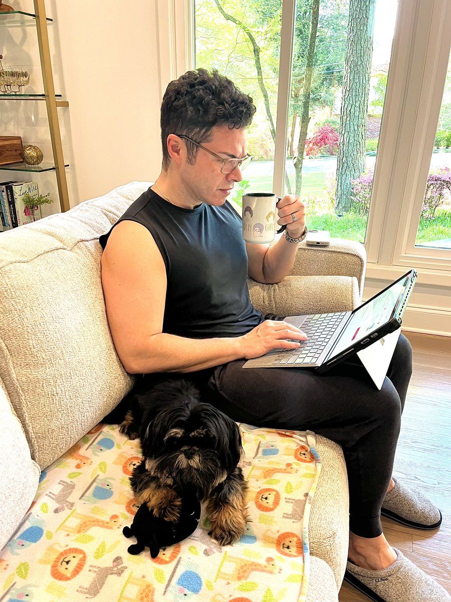 “SHOW ME YOUR SUNDAY” Catching up with my emails with the best personal assistant. What are you up to on this beautiful Spring day?