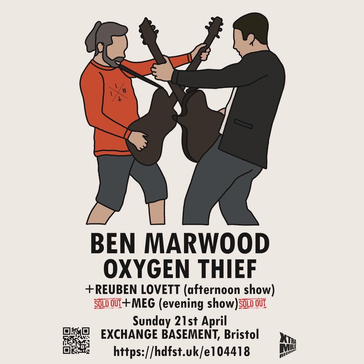 Two weeks today, @benmarwoodmusic & I play at @exchangebristol! There are just two 🎟️ left. ⏰