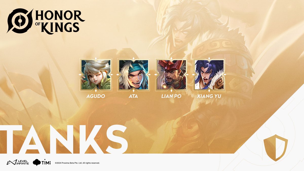 🛡️ Looking for raw brawn and pure stopping power? Choose from one of #HonorOfKings' single-class tank heroes! Take point on the front line and learn more here: honorofkings.live/heroes