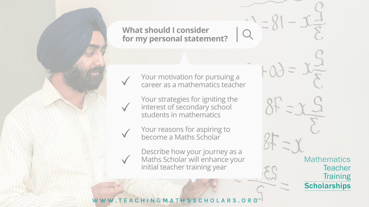 Read our tips to help guide yourself through successfully crafting your personal statement. teachingmathsscholars.org/applicationpro… #TeachingMaths #TeachingMathsSkills #TeachingMathsWithMeaning #TeachingMathsToKids #TeachingMathsSkills