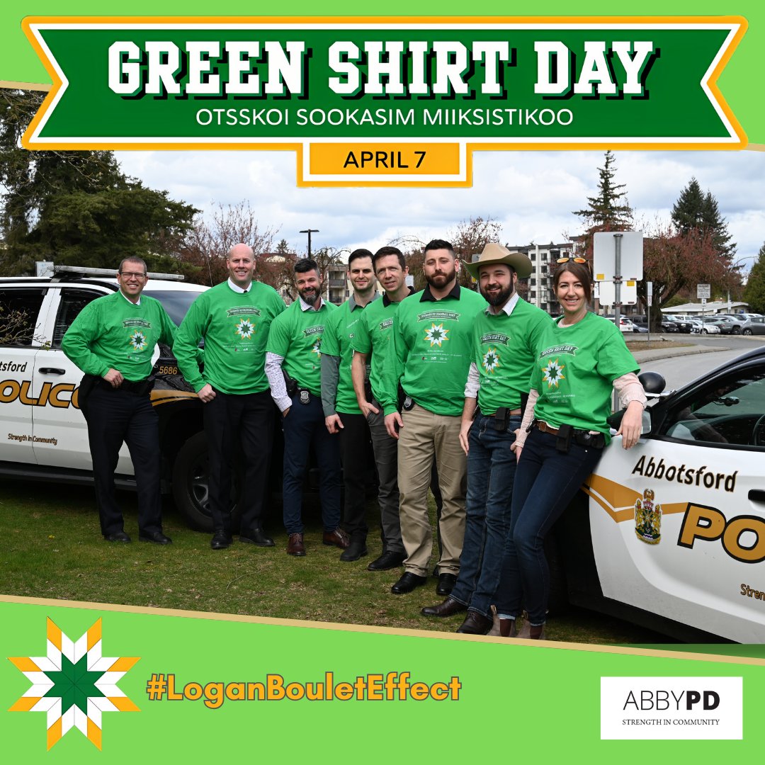 AbbyPD is proud to support #GreenShirtDay, in honour of the #LoganBouletEffect, in support of organ donor awareness and registration across Canada. 

#BeInspired #OrganDonation #StrengthInCommunity